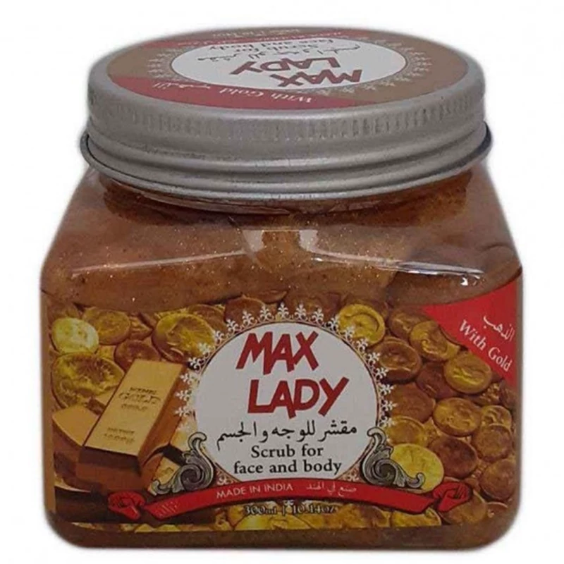 Max Lady Facial and Body Sand Scrub with Gold Extract اسکراب شنی صورت و بدن مکس لیدی با عصاره طلا